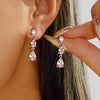 Wholesale Women's Minimalist Geometric Copper Electroplated Water Drop Zircon Earrings
