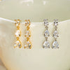 Wholesale Women's Minimalist Geometric Copper Electroplated Water Drop Zircon Earrings