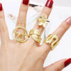 Wholesale Women's Minimalist Geometric Copper Goldplated Irregular Flower Opening Ring