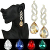 Wholesale Women's Minimalist Geometric Copper Inlaid Crystal Water Drop Earrings With Electroplating