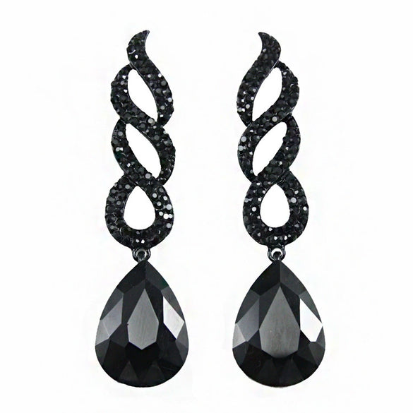 Wholesale Women's Minimalist Geometric Copper Inlaid Crystal Water Drop Earrings With Electroplating