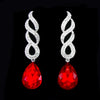 Wholesale Women's Minimalist Geometric Copper Inlaid Crystal Water Drop Earrings With Electroplating