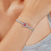Wholesale Women's Minimalist Geometric Copper Inlaid Zircon Four Leaf Clover Bracelet Jewelry