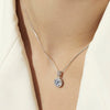 Wholesale Women's Minimalist Geometric Copper Necklace With Mixed Gemstone Pendant And Box Chain Zirconia Design