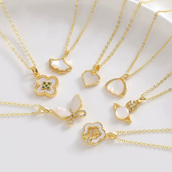 Wholesale Women's Minimalist Geometric Copper O Chain Pendant Necklace With Electroplating