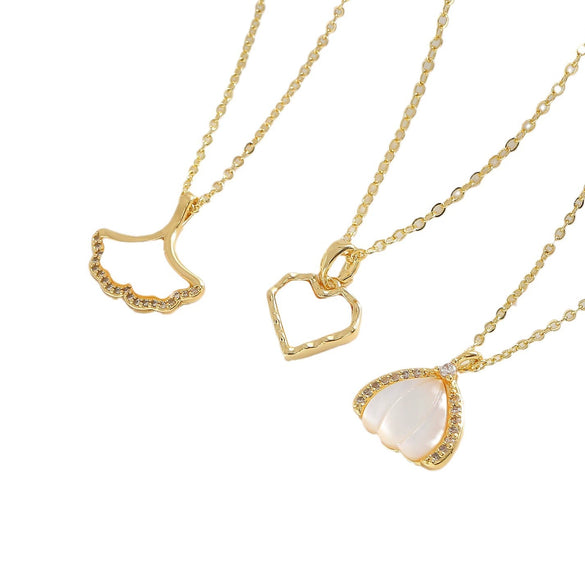 Wholesale Women's Minimalist Geometric Copper O Chain Pendant Necklace With Electroplating