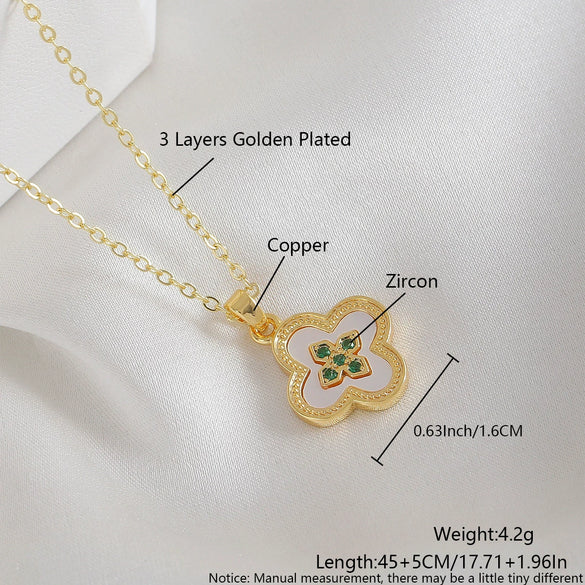 Wholesale Women's Minimalist Geometric Copper O Chain Pendant Necklace With Electroplating