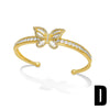 Wholesale Women's Minimalist Geometric Copper Pearl Gold Plated Butterfly Love Bracelet