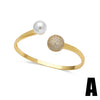 Wholesale Women's Minimalist Geometric Copper Pearl Gold Plated Butterfly Love Bracelet