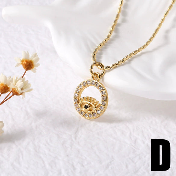 Wholesale Women's Minimalist Geometric Copper Pendant Necklace With Bamboo Chain And 18K Gold Electroplated Treatment