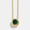 Wholesale Women's Minimalist Geometric Copper Pendant Necklace With Mixed Gemstone Inlay And O Chain