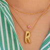 Wholesale Women's Minimalist Geometric Copper Pendant Necklace With Mixed Gemstone Inlay And O Chain
