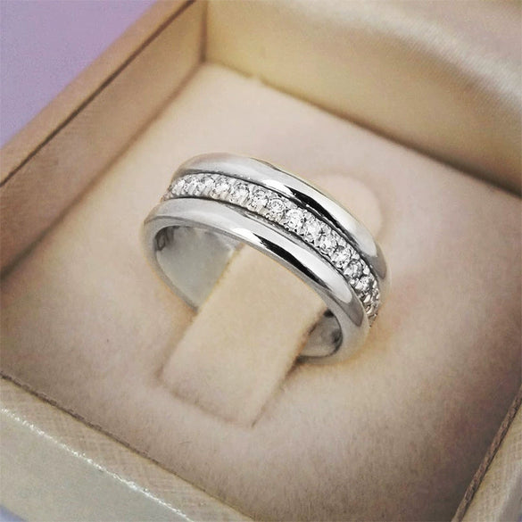 Wholesale Women's Minimalist Geometric Copper Ring Jewelry With Zircon Design