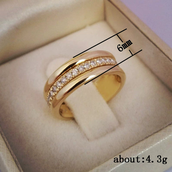 Wholesale Women's Minimalist Geometric Copper Ring Jewelry With Zircon Design