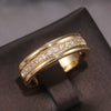 Wholesale Women's Minimalist Geometric Copper Ring Jewelry With Zircon Design
