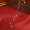 Wholesale Women's Minimalist Geometric Cross Chain 925 Silver Electroplated Pendant Necklace