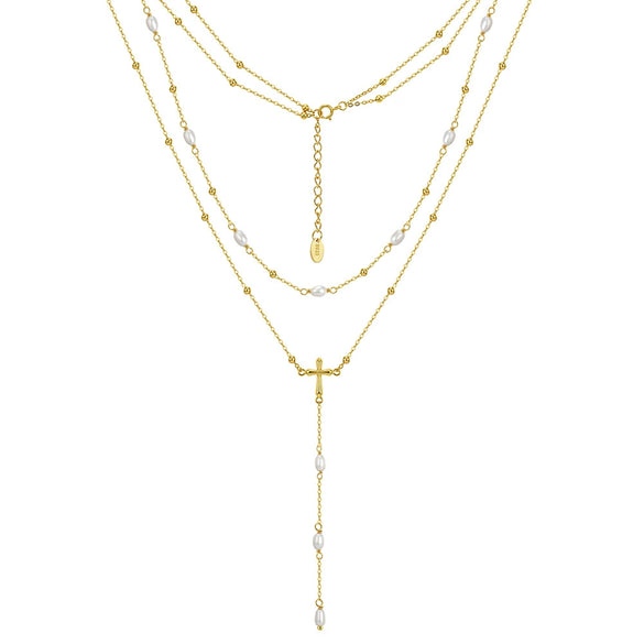 Wholesale Women's Minimalist Geometric Cross Chain 925 Silver Electroplated Pendant Necklace