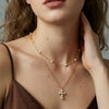 Wholesale Women's Minimalist Geometric Crossshaped 925 Silver Electroplated Necklace
