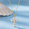 Wholesale Women's Minimalist Geometric Crossshaped 925 Silver Electroplated Necklace