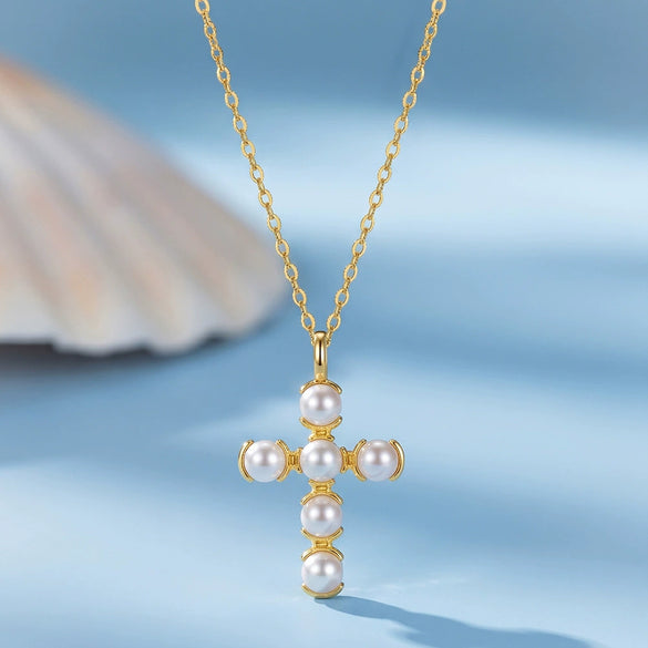 Wholesale Women's Minimalist Geometric Crossshaped 925 Silver Electroplated Necklace