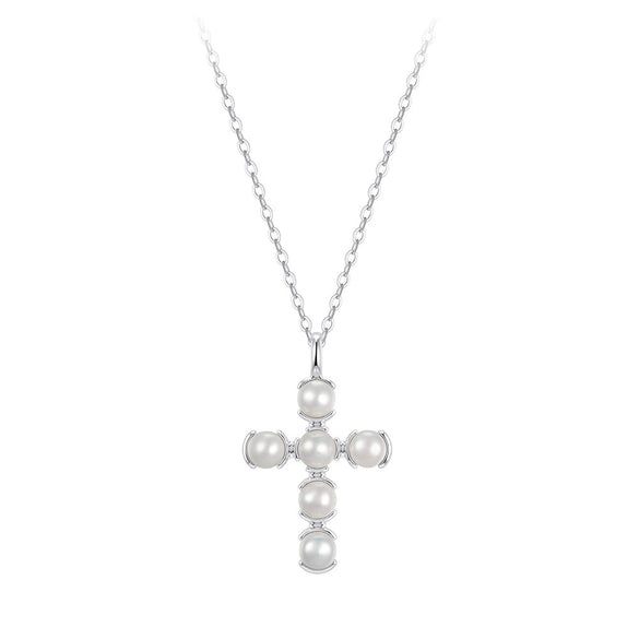 Wholesale Women's Minimalist Geometric Crossshaped 925 Silver Electroplated Necklace