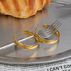 Wholesale Women's Minimalist Geometric Cshaped Stainless Steel Earrings With Vacuum Real Gold Plating