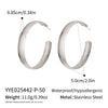 Wholesale Women's Minimalist Geometric Cshaped Stainless Steel Earrings With Vacuum Real Gold Plating