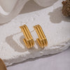 Wholesale Women's Minimalist Geometric Cshaped Stud Earrings Stainless Steel Pvd Furnace Vacuum Real Gold Plated