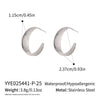Wholesale Women's Minimalist Geometric Cshaped Wide Hoop Stainless Steel Earrings With Vacuum Real Gold Plating