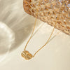 Wholesale Women's Minimalist Geometric Curve Stainless Steel Necklace With Electroplating Design