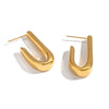 Wholesale Women's Minimalist Geometric Fishhookshaped Stainless Steel Earrings With Vacuum Real Gold Plating