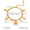 Wholesale Women's Minimalist Geometric Fishtail Pendant Ot Buckle Electroplated Stainless Steel Bracelet Jewelry