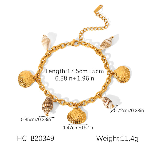 Wholesale Women's Minimalist Geometric Fishtail Pendant Ot Buckle Electroplated Stainless Steel Bracelet Jewelry
