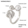 Wholesale Women's Minimalist Geometric Freshwater Pearl Ball Hollow Shaped Titanium Steel 18K Gold Plated Pvd Ring