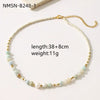 Wholesale Women's Minimalist Geometric Handmade Beaded Titanium Steel Necklace With Natural Stone And 18K Electroplated Design