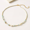 Wholesale Women's Minimalist Geometric Handmade Beaded Titanium Steel Necklace With Natural Stone And 18K Electroplated Design