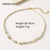 Wholesale Women's Minimalist Geometric Handmade Beaded Titanium Steel Necklace With Natural Stone And 18K Electroplated Design