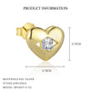 Wholesale Women's Minimalist Geometric Heart Shaped S925 Sterling Silver Zirconia Micro Set Earrings