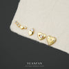 Wholesale Women's Minimalist Geometric Heart Shaped S925 Sterling Silver Zirconia Micro Set Earrings