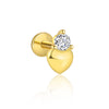 Wholesale Women's Minimalist Geometric Heart Shaped S925 Sterling Silver Zirconia Micro Set Earrings