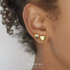 Wholesale Women's Minimalist Geometric Heart Shaped S925 Sterling Silver Zirconia Micro Set Earrings
