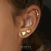 Wholesale Women's Minimalist Geometric Heart Shaped S925 Sterling Silver Zirconia Micro Set Earrings