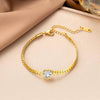 Wholesale Women's Minimalist Geometric Heartshaped 18K Real Gold Plated Titanium Steel Whip Chain Necklace