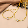 Wholesale Women's Minimalist Geometric Heartshaped 18K Real Gold Plated Titanium Steel Whip Chain Necklace