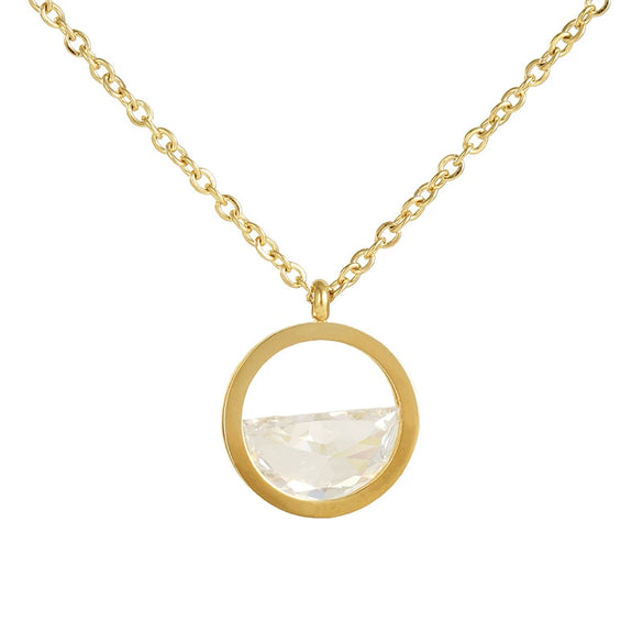 Wholesale Women's Minimalist Geometric Hollow Pendant 316L Stainless Steel 316L Stainless Steel Necklace With Electroplating And Cross Chain