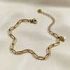 Wholesale Women's Minimalist Geometric Hollow Square Stainless Steel Vacuum Plated Paperclip Chain Bracelet With Extension Chain