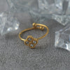 Wholesale Women's Minimalist Geometric Inlaid Heartshaped Zircon Titanium Steel Ring With Electroplating