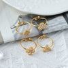 Wholesale Women's Minimalist Geometric Inlaid Heartshaped Zircon Titanium Steel Ring With Electroplating