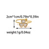 Wholesale Women's Minimalist Geometric Inlaid Heartshaped Zircon Titanium Steel Ring With Electroplating