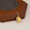 Wholesale Women's Minimalist Geometric 18K Gold Electroplated Stainless Steel Conch Pendant Necklace With Cross Chain